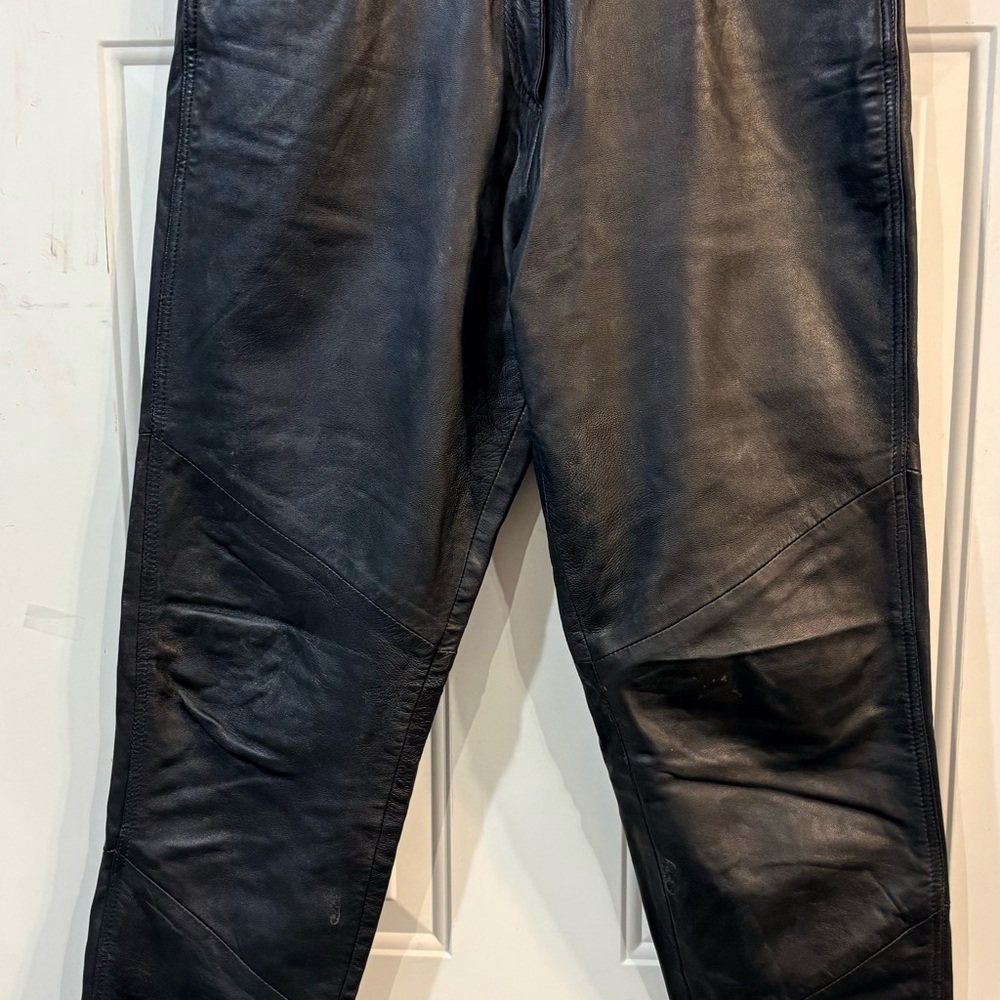 Wilson Women Black Leather motorcycle pants.